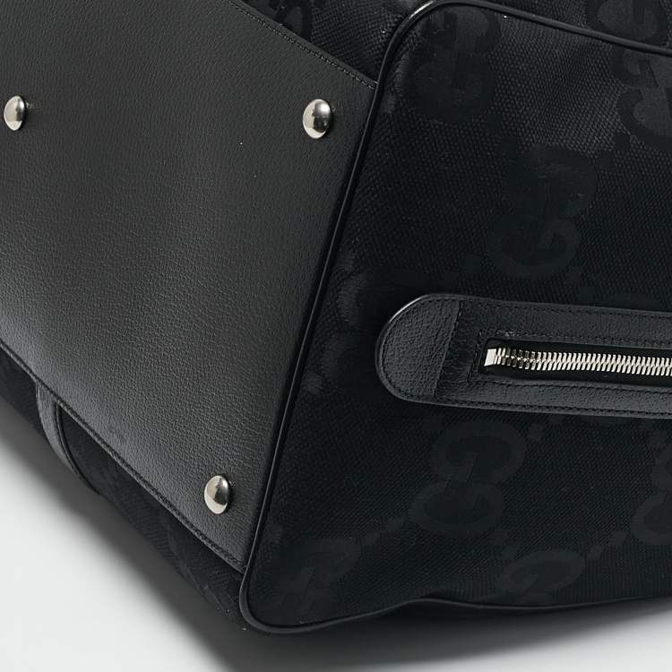 Pre Owned Gucci Black Jumbo GG Canvas Large Duffel Bag