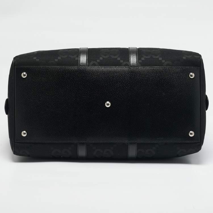 Pre Owned Gucci Black Jumbo GG Canvas Large Duffel Bag