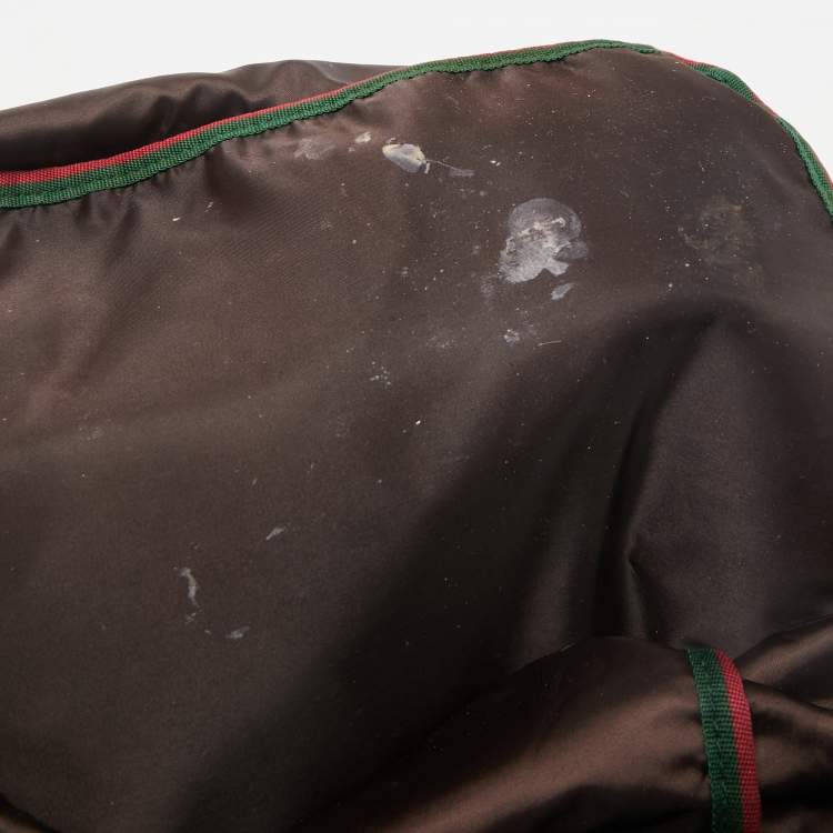 Pre Owned Gucci Brown Diamante Nylon Web Backpack
