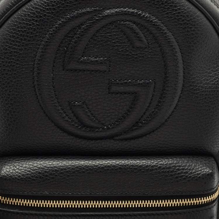 Pre Owned Gucci Black Leather Soho Chain Backpack