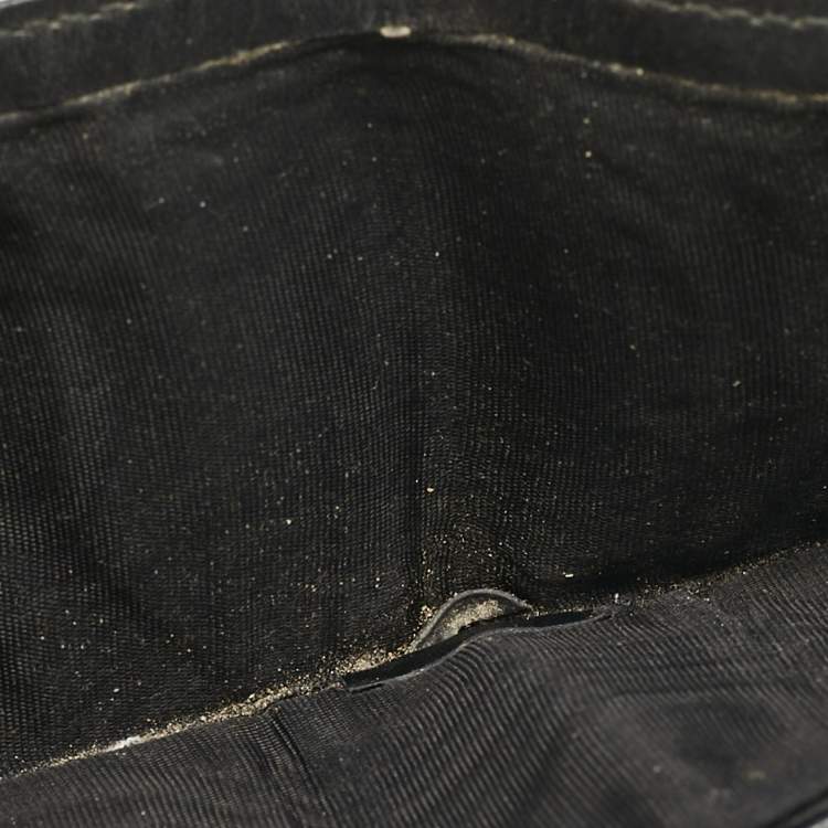 Pre Owned Gucci Black GG Crystals Canvas Bifold Wallet
