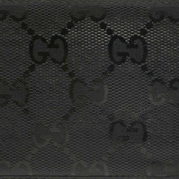 Pre Owned Gucci Black GG Crystals Canvas Bifold Wallet