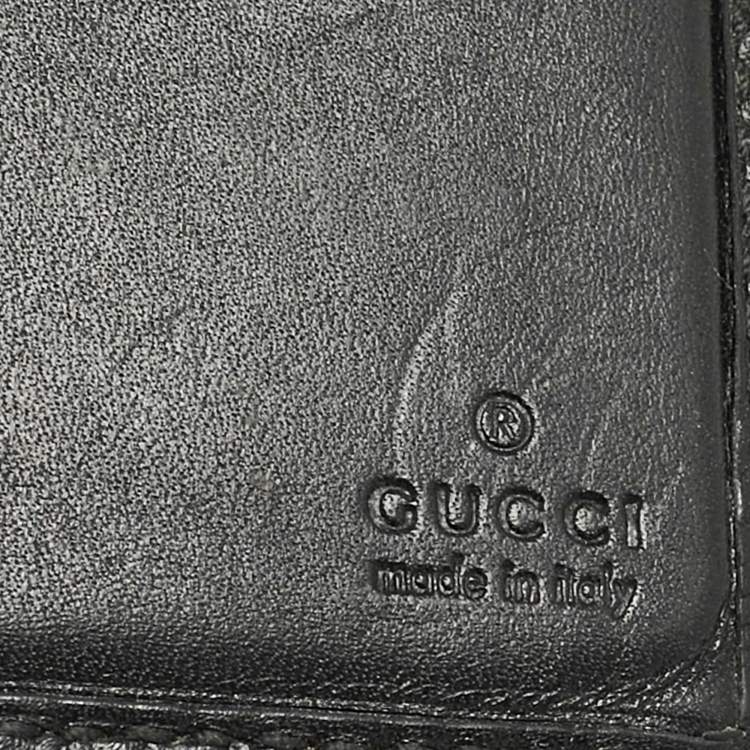 Pre Owned Gucci Black GG Crystals Canvas Bifold Wallet