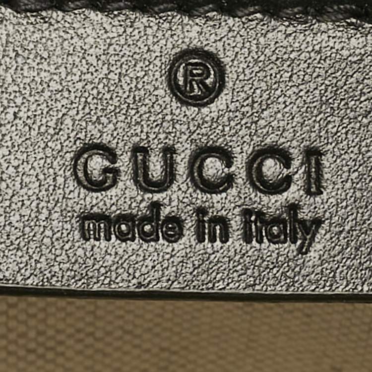 Pre Owned Gucci Black GG Embossed Perforated Leather Double Belt Bag