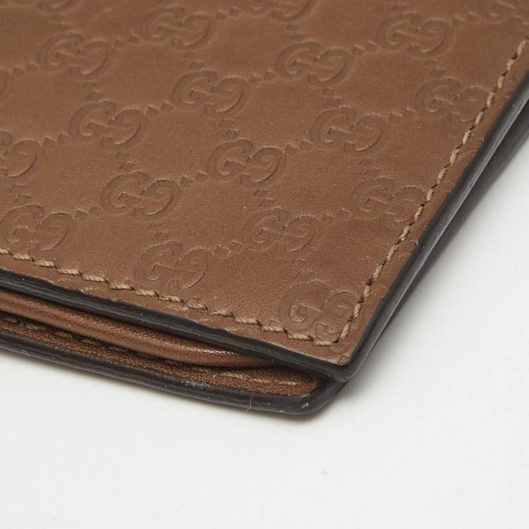 Pre Owned Gucci Brown Microguccissima Leather Long Wallet