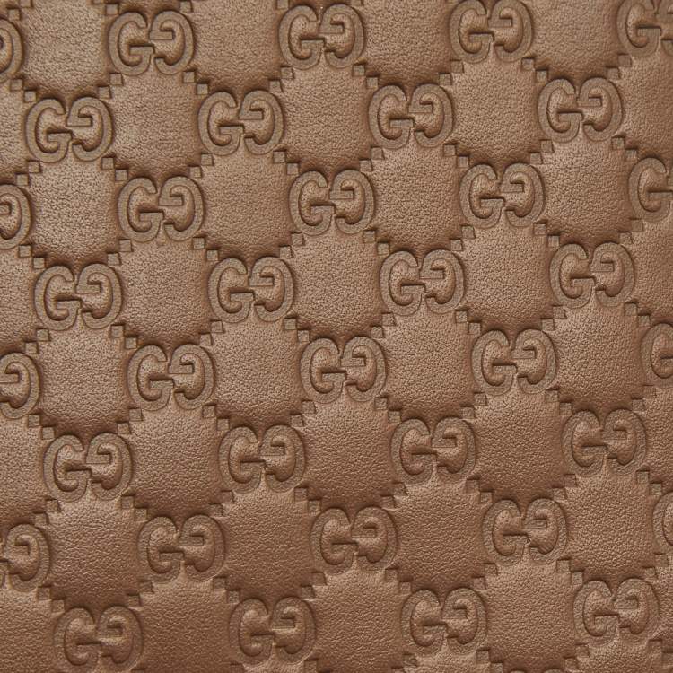 Pre Owned Gucci Brown Microguccissima Leather Long Wallet