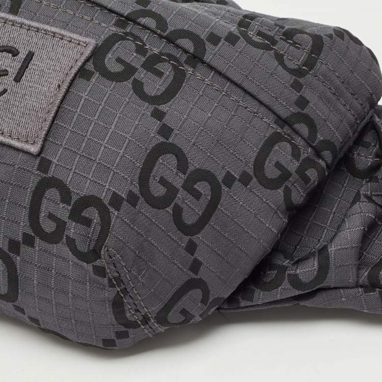 Pre Owned Gucci Grey GG Nylon Ripstop Belt Bag