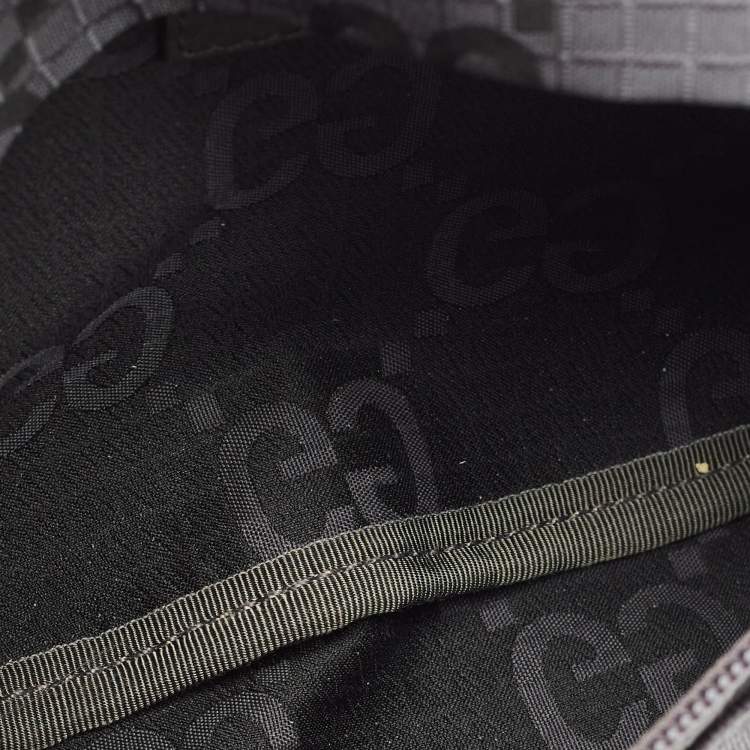 Pre Owned Gucci Grey GG Nylon Ripstop Belt Bag