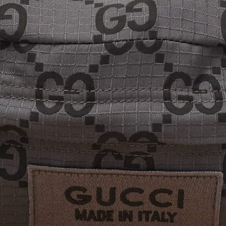 Pre Owned Gucci Grey GG Nylon Ripstop Belt Bag