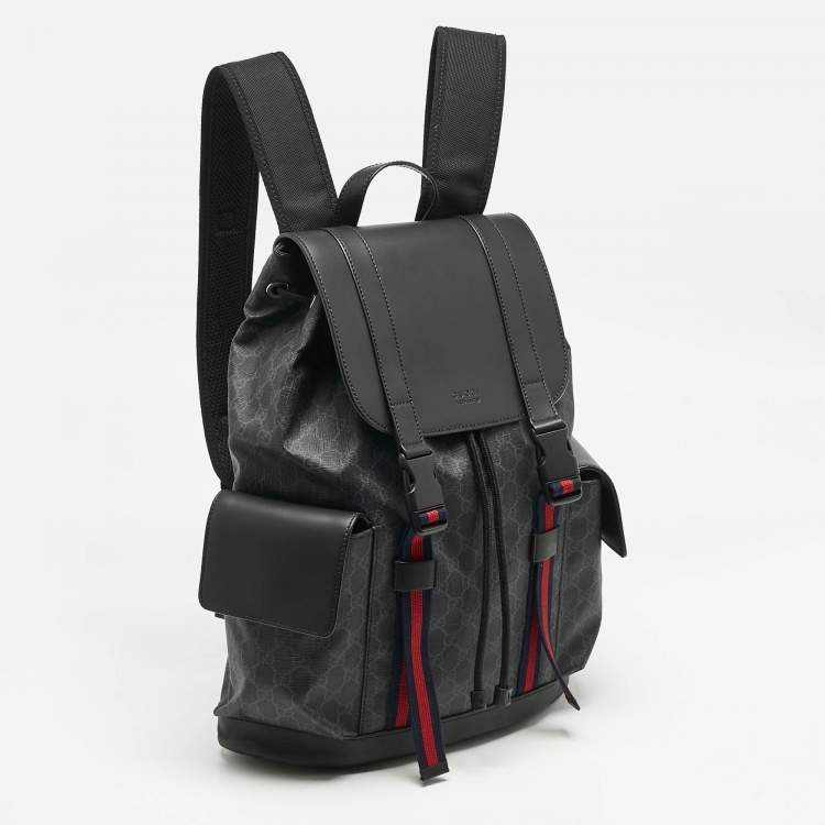 Pre Owned Gucci Black GG Supreme Canvas Backpack