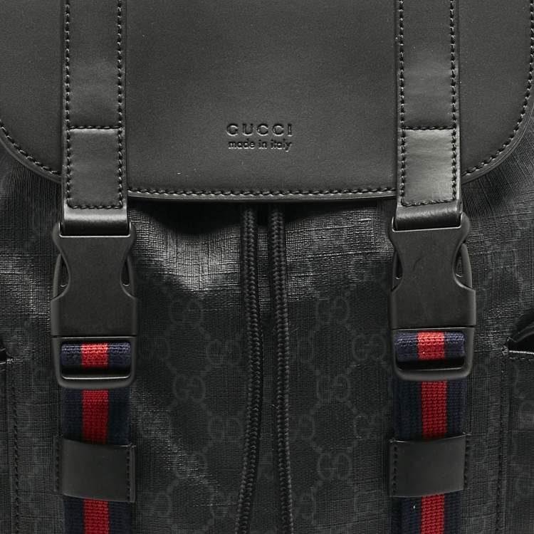 Pre Owned Gucci Black GG Supreme Canvas Backpack