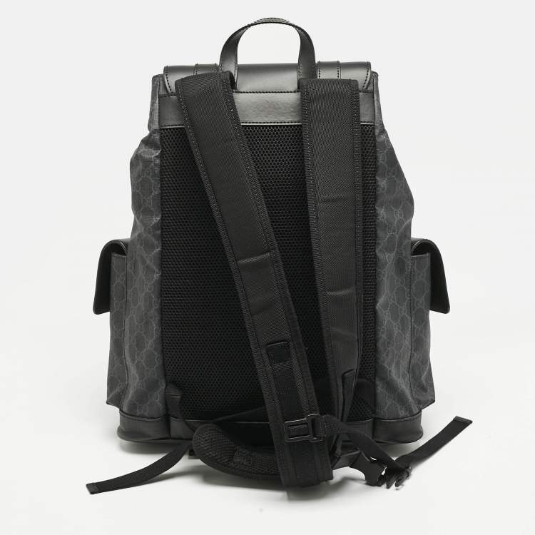 Pre Owned Gucci Black GG Supreme Canvas Backpack