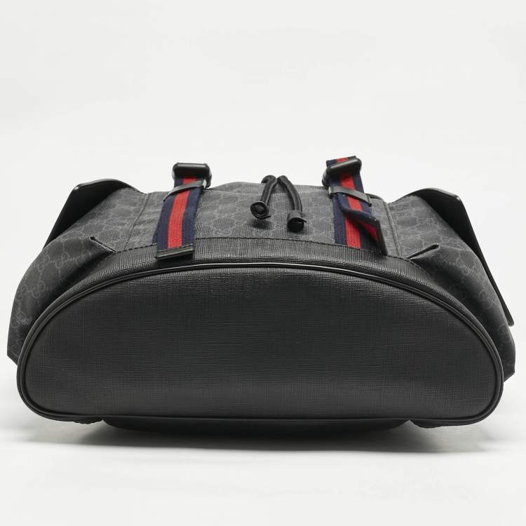 Pre Owned Gucci Black GG Supreme Canvas Backpack