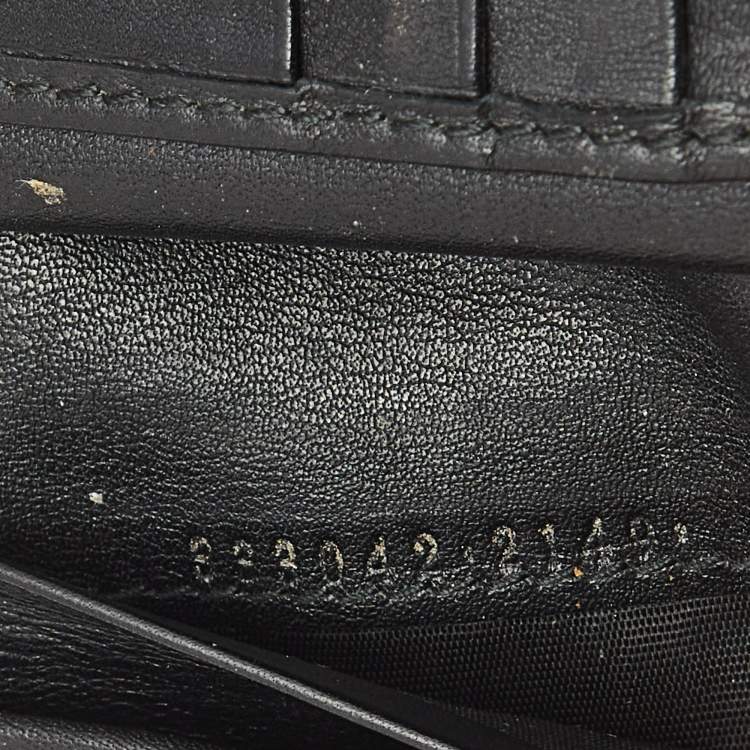 Pre Owned Gucci Black Microguccissima Leather Bifold Compact Wallet