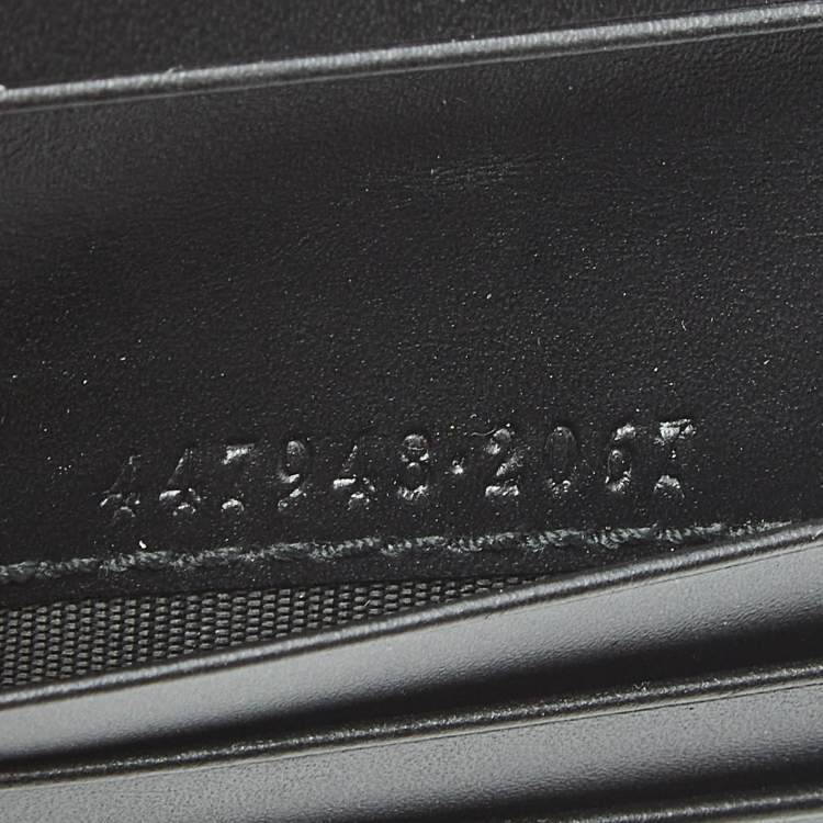 Pre Owned Gucci Black Guccissima Leather Flap Card Case