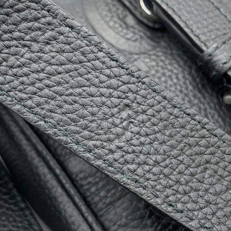 Pre Owned Gucci Jumbo GG Small Black Leather Messenger Bag