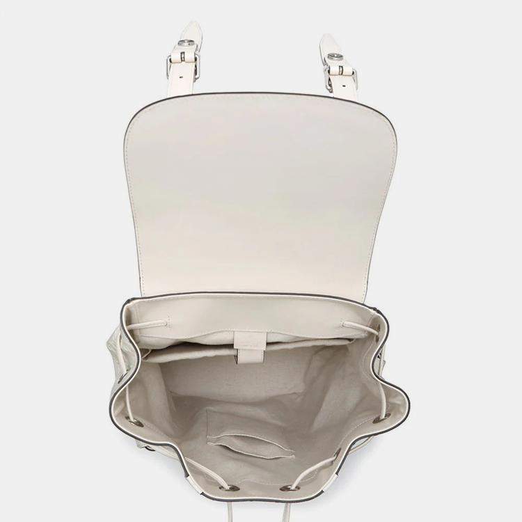 Pre Owned Gucci GG Embossed White Leather Backpack