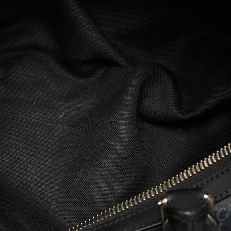 Pre Owned Gucci Black/Grey GG Supreme Canvas Medium Patchwork Duffel Bag
