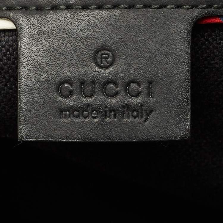 Pre Owned Gucci Black/Grey GG Supreme Canvas Medium Patchwork Duffel Bag