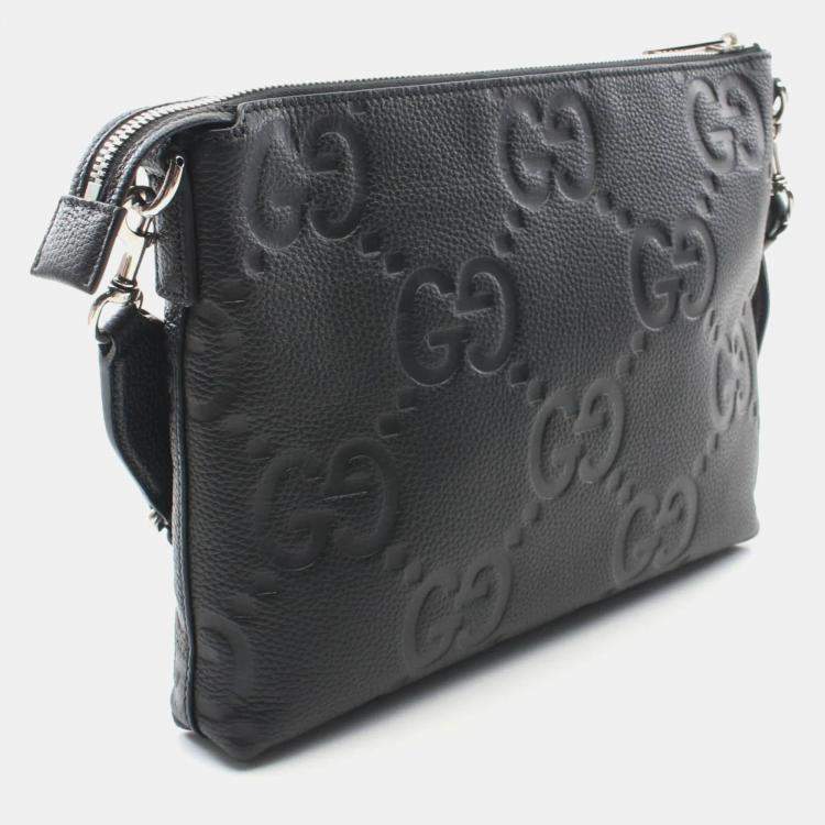 Pre Owned Gucci Jumbo GG Medium Leather Shoulder Bag