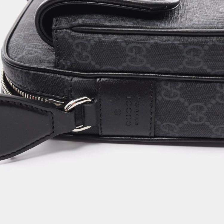 Pre Owned Gucci GG Supreme Small Canvas Leather Crossbody Bag