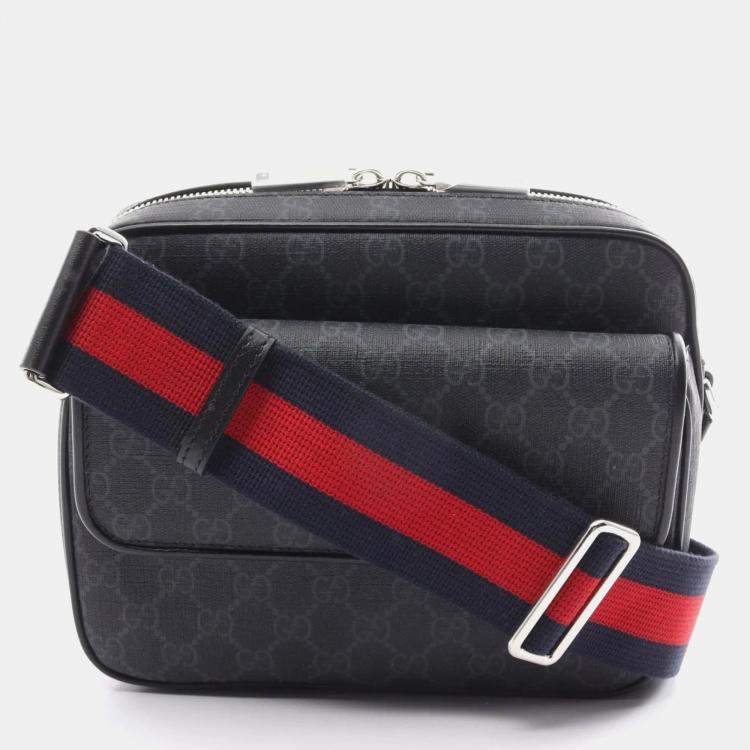 Pre Owned Gucci GG Supreme Small Canvas Leather Crossbody Bag