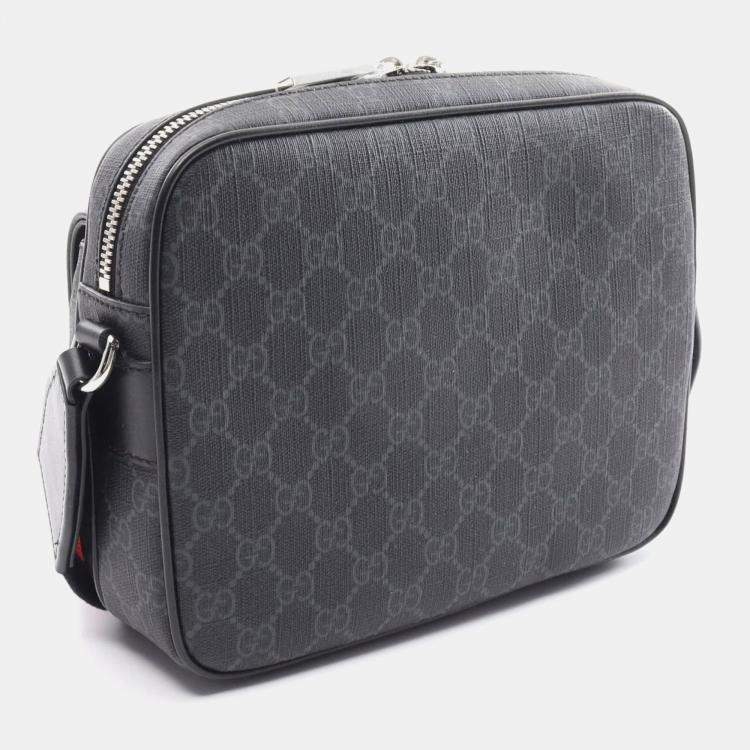 Pre Owned Gucci GG Supreme Small Canvas Leather Crossbody Bag
