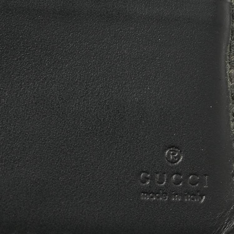 Pre Owned Gucci Black Guccissima Leather Interlocking G Bifold Wallet