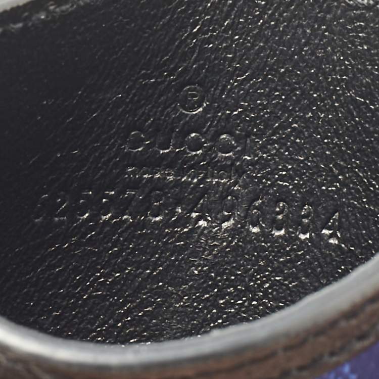 Pre Owned Gucci Blue/Black GG Nylon and Leather Off The Grid Card Case