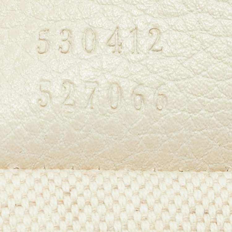 Pre Owned Gucci Off White Leather Logo Web Belt Bag