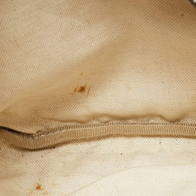 Pre Owned Gucci Off White Leather Logo Web Belt Bag