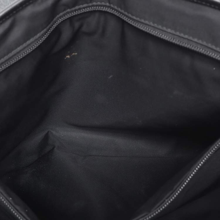 Pre Owned Gucci Grey GG Supreme Canvas and Leather Messenger Bag