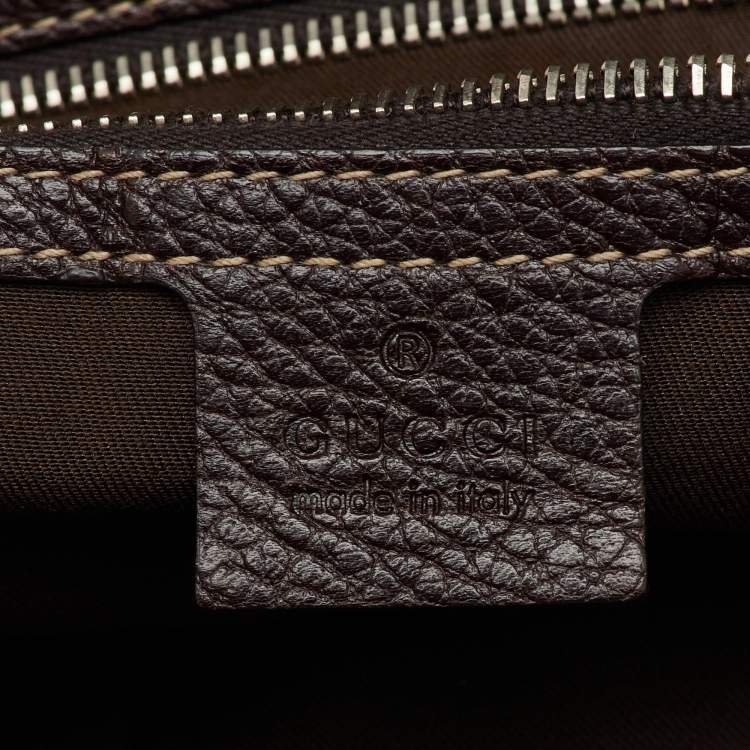 Pre Owned Gucci Brown/Beige Diamante Canvas and Leather Hysteria Travel Bag 