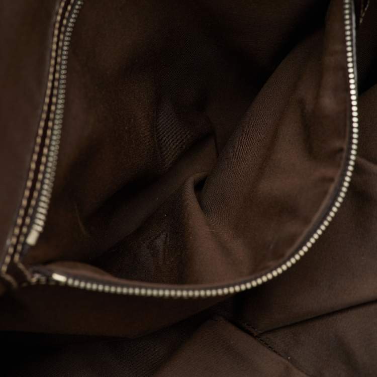 Pre Owned Gucci Brown/Beige Diamante Canvas and Leather Hysteria Travel Bag 