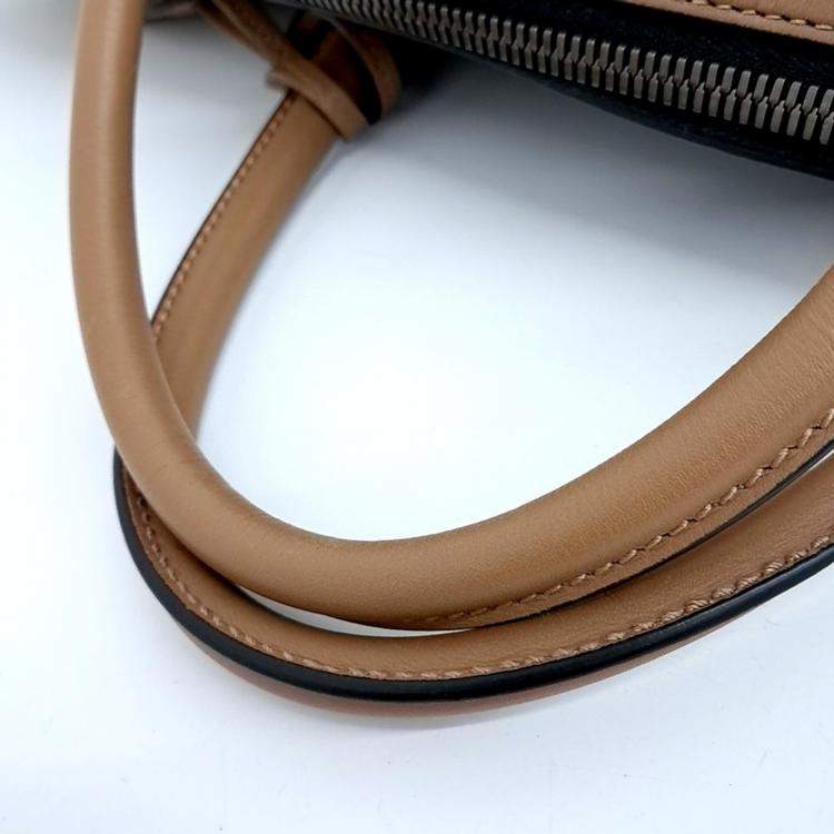 Pre Owned Gucci Black Brown Fabric GG Jacquard Duffel Bag