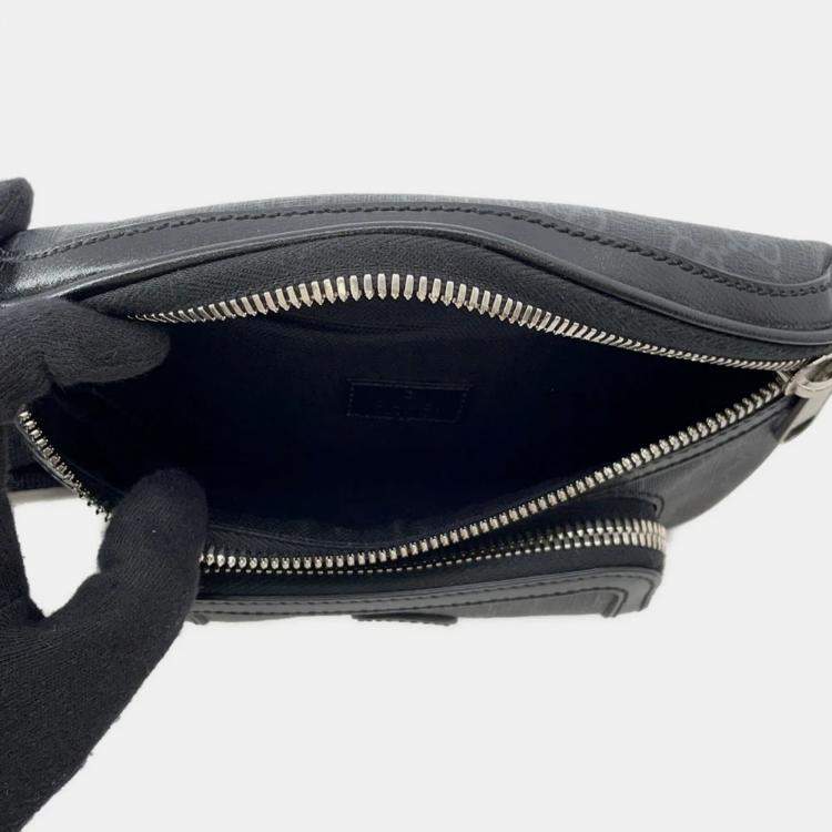 Pre Owned Gucci Interlocking G Belt Bag Black Gg Supreme Leather
