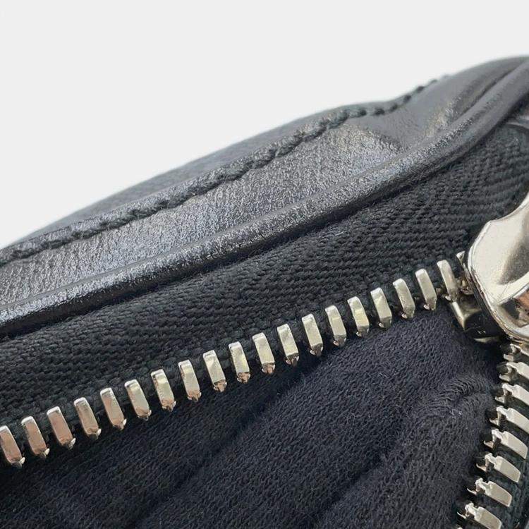 Pre Owned Gucci Interlocking G Belt Bag Black Gg Supreme Leather