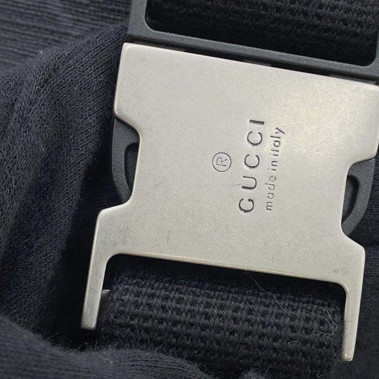 Pre Owned Gucci Interlocking G Belt Bag Black Gg Supreme Leather