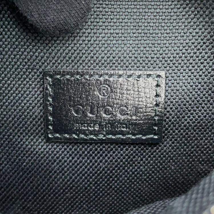 Pre Owned Gucci Interlocking G Belt Bag Black Gg Supreme Leather