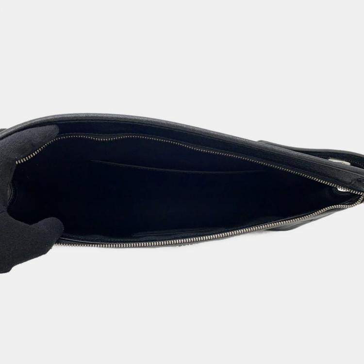 Pre Owned Gucci Interlocking G Messenger Bag Black Leather