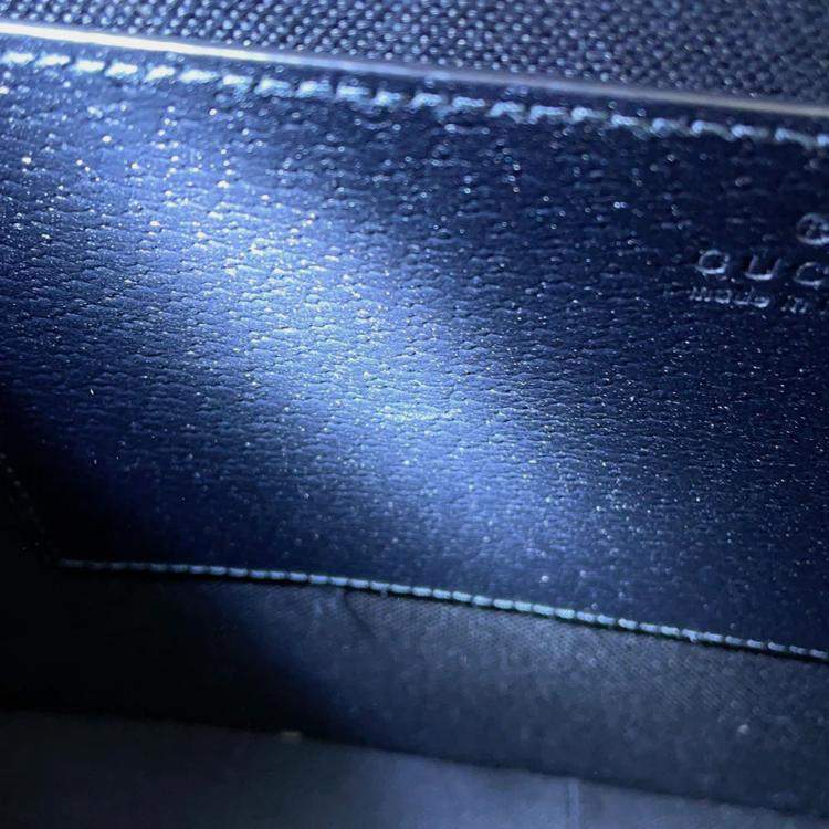 Pre Owned Gucci Interlocking G Messenger Bag Black Leather