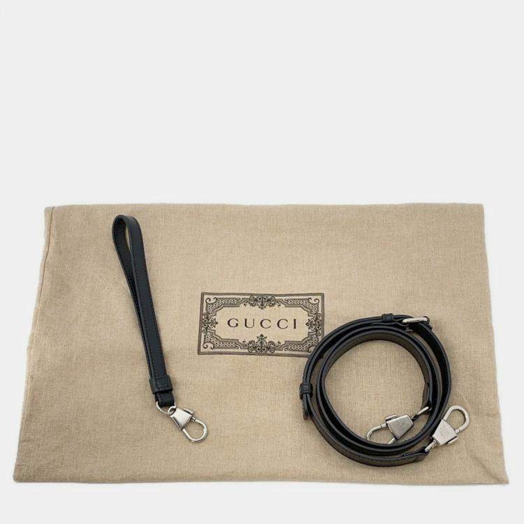 Pre Owned Gucci Interlocking G Messenger Bag Black Leather