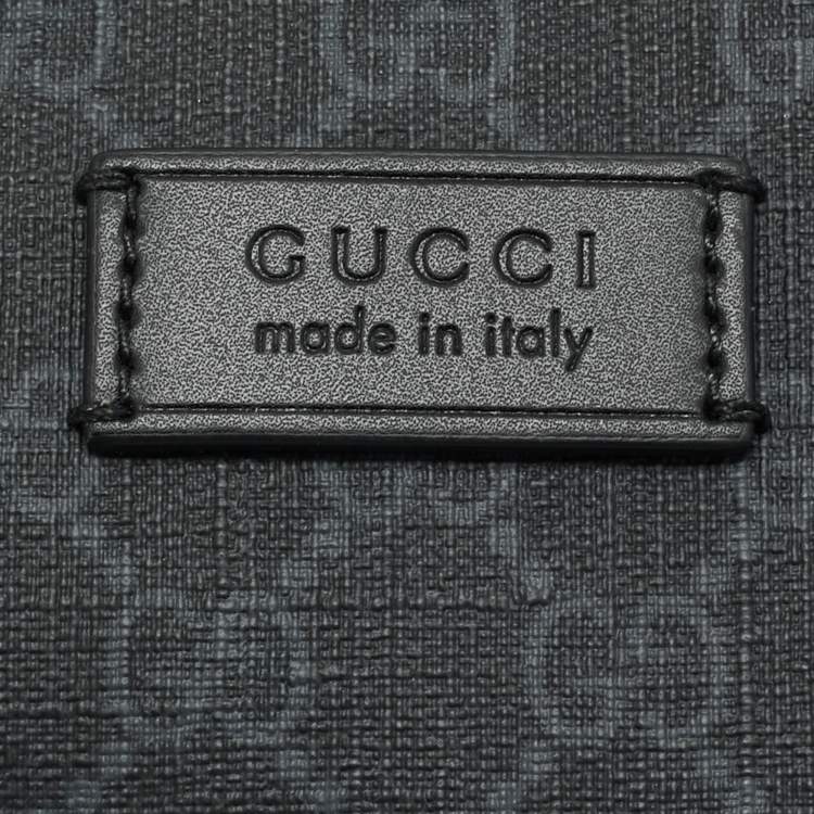 Pre Owned Gucci Black GG Supreme Canvas Wristlet Pouch