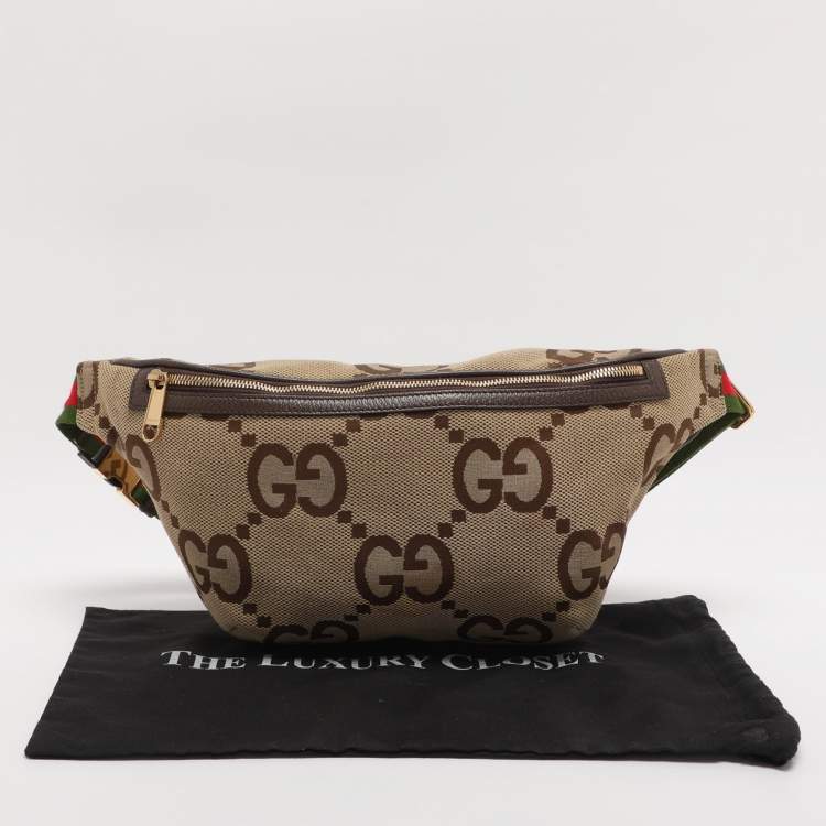 Pre Owned Gucci Beige Jumbo GG Canvas Body Bag
