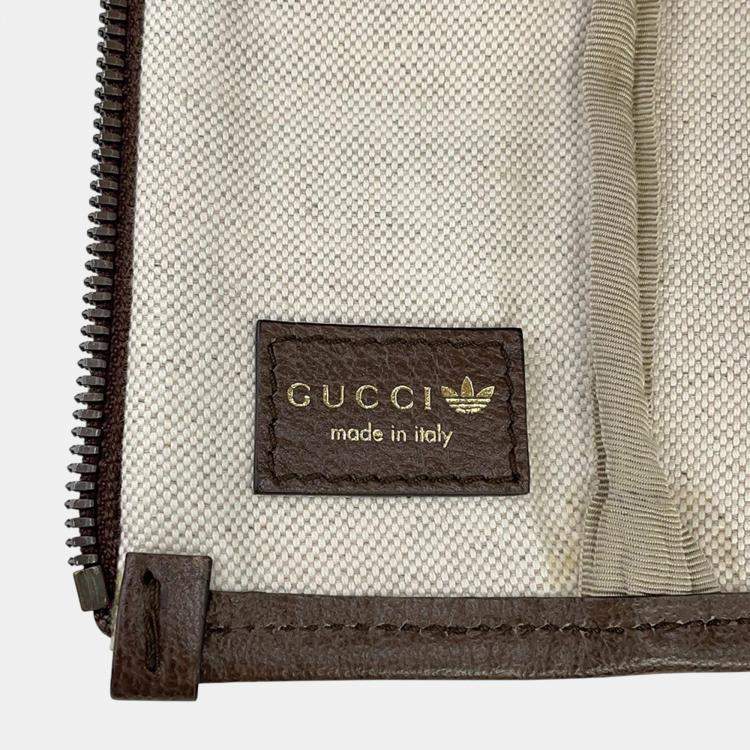 Pre Owned Gucci Adidas Collaboration Gg Crystal Golf Bag Camel/Brown Leather