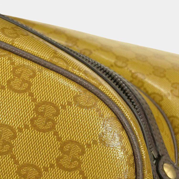 Pre Owned Gucci Adidas Collaboration Gg Crystal Golf Bag Camel/Brown Leather