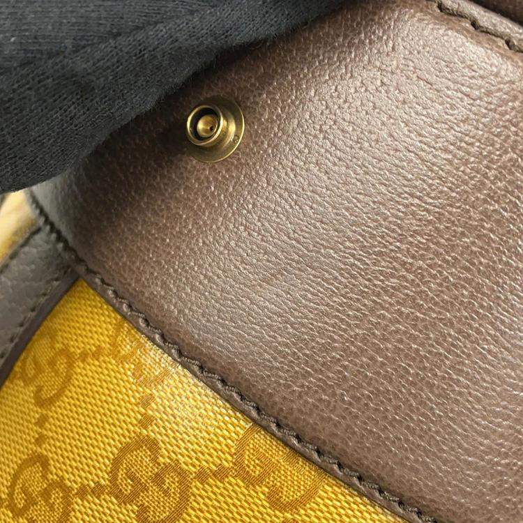 Pre Owned Gucci Adidas Collaboration Gg Crystal Golf Bag Camel/Brown Leather