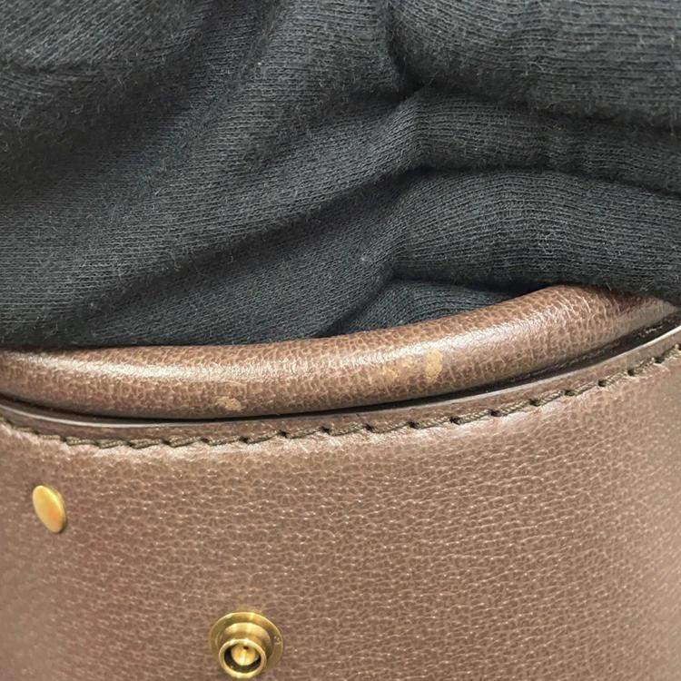 Pre Owned Gucci Adidas Collaboration Gg Crystal Golf Bag Camel/Brown Leather