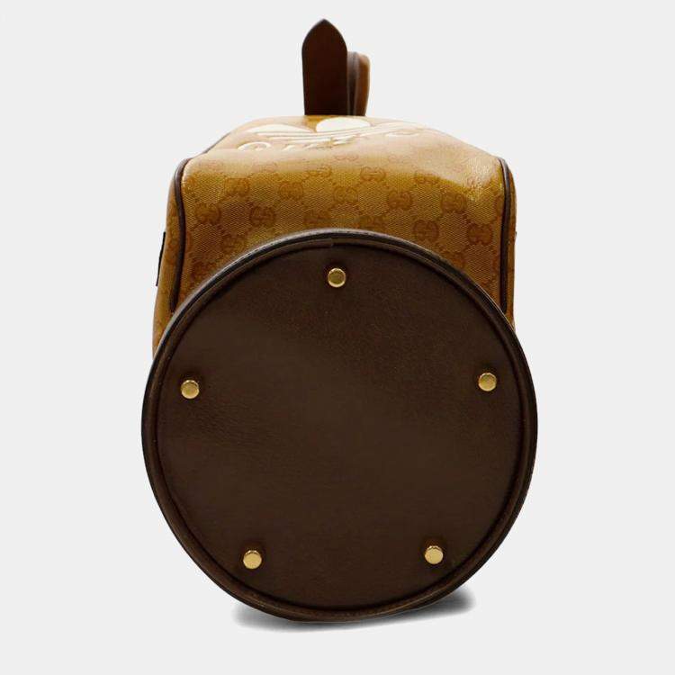 Pre Owned Gucci Adidas Collaboration Gg Crystal Golf Bag Camel/Brown Leather