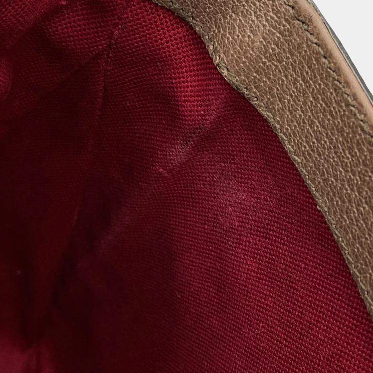 Pre Owned Gucci Gg Supreme Messenger Bag Red Gg Supreme Leather